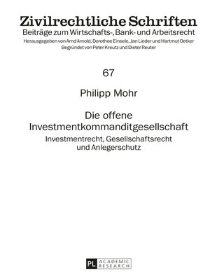cover image of Die offene Investmentkommanditgesellschaft